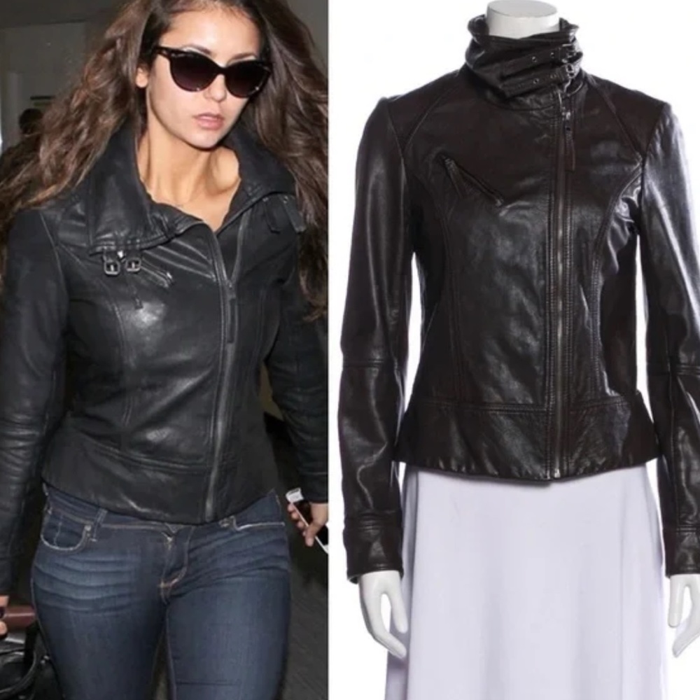 All Saints Belvedere Leather Jacket fits like size4